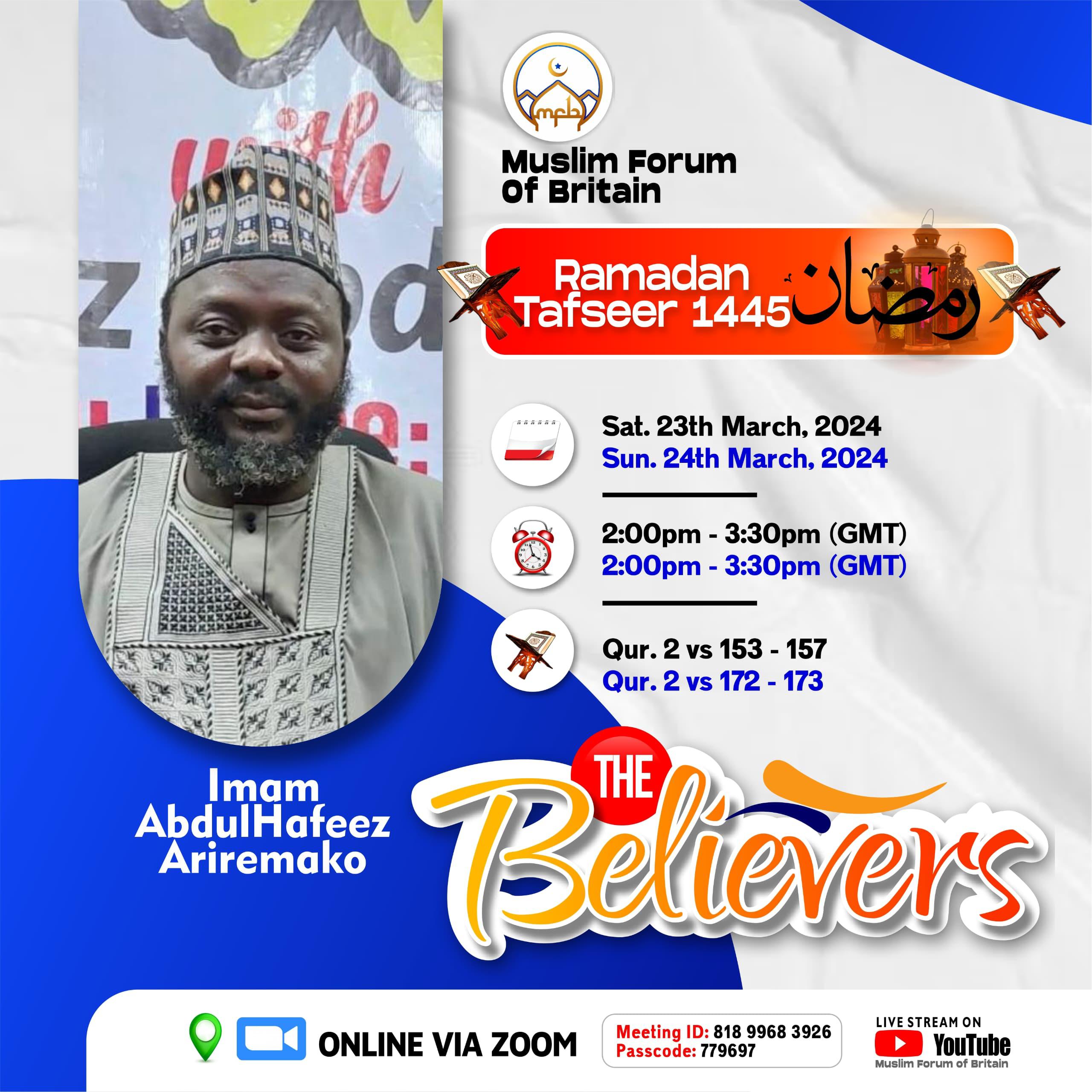 Ramadan Tafsir- The believers by Imam AbdulHafeez Ariremako